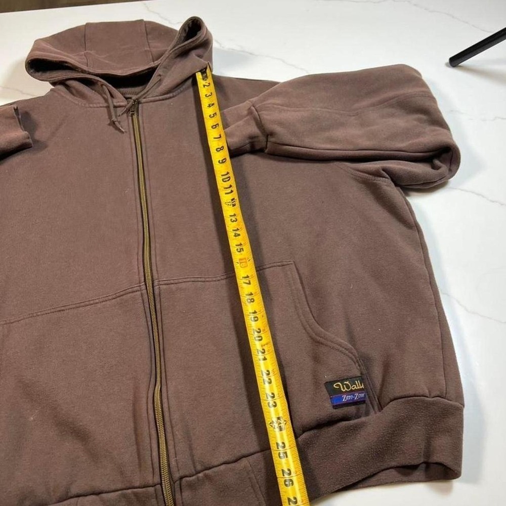 Walls Zero Zone Vintage Brown Thermal Lined Full Zip Workwear Hoodie Jacket - Picture 4 of 6
